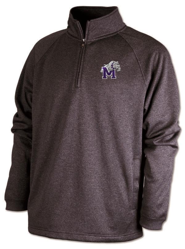 Adult Quarter Zip Sweatshirt/Pullover with Bulldog Embroidery