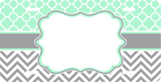 Teal and Grey Monogram License Plate