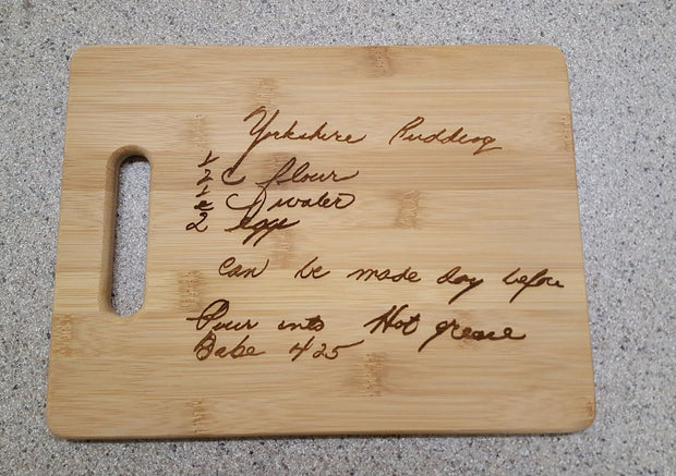 Hand Written Recipes Cutting Boards (please read description)
